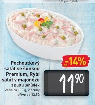 Pochoutkový salát se šunkou Premium, Rybí salát v majonéze