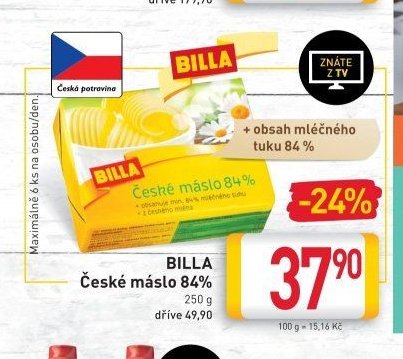 BILLA České máslo 84%