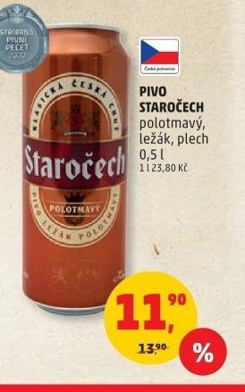 PIVO STAROČECH polotmavý, ležák, plech