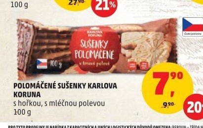 Polomáčené sušenky Karlova Koruna