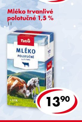 Mléko trvanlivé polotučné 1,5 %
