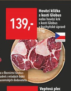 Hovězí kližka s kostí Globus nebo hovězí krk s kostí