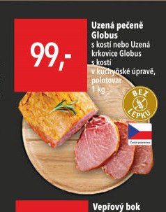 Uzená pečeně Globus s kostí nebo Uzená krkovice Globus s kostí