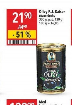 Olivy F. J. Kaiser různé druhy