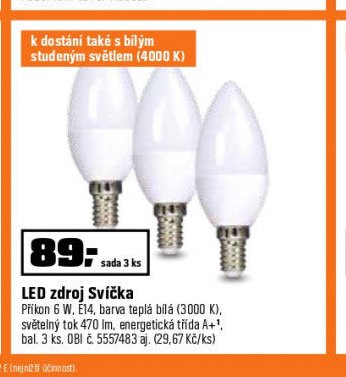LED zdroj Svíčka
