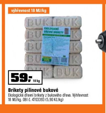 Brikety pilinové bukové