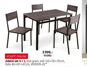 Jídelní set 4 + 1, dub grain - ASKO akcniletaky.com