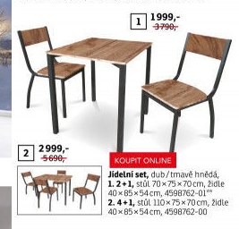Jídelní set, dub/tmavě hnědá - ASKO akcniletaky.com