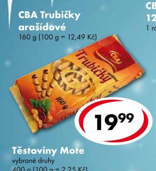 CBA Trubičky arašídové