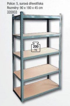 Regál kovový (90x180x45cm) - UNI HOBBY akcniletaky.com