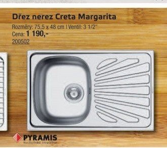Dřez nerez Creta Margarita
