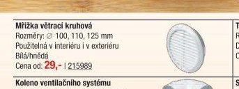 Mřížka větrací kruhová