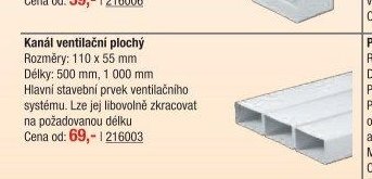 Kanál ventilační plochý