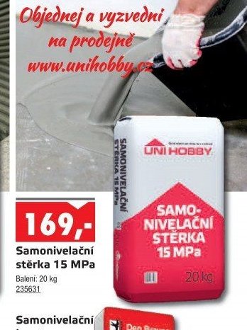 Samonivelační stěrka 15 MPa - UNI HOBBY akcniletaky.com