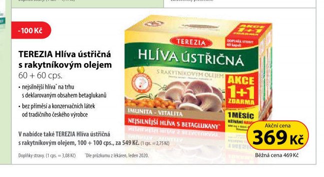 TEREZIA Hlíva ústřičná s rakytníkovým olejem