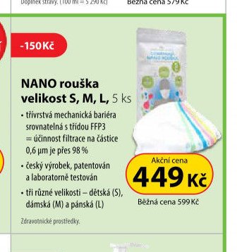 NANO rouška velikost S, M, L, 5 ks