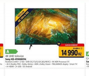 4K UHD televize Sony KD-49XH8096