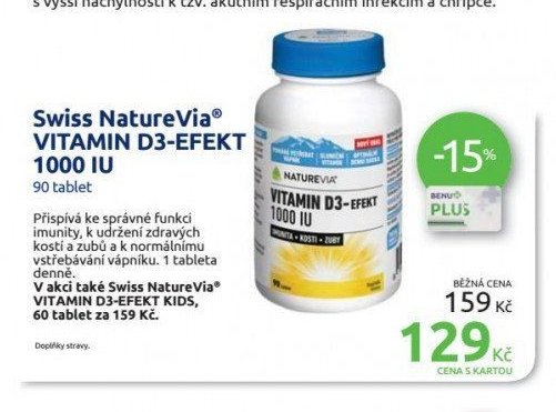 Swiss NatureVia VITAMIN D3-EFEKT 1000 IU 90 tablet