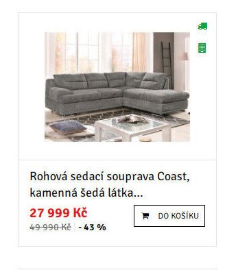Rohová sedací souprava Coast, kamenná šedá látka - ASKO akcniletaky.com
