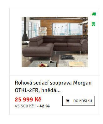 Rohová sedací souprava Morgan OTKL-2FR, hnědá - ASKO akcniletaky.com