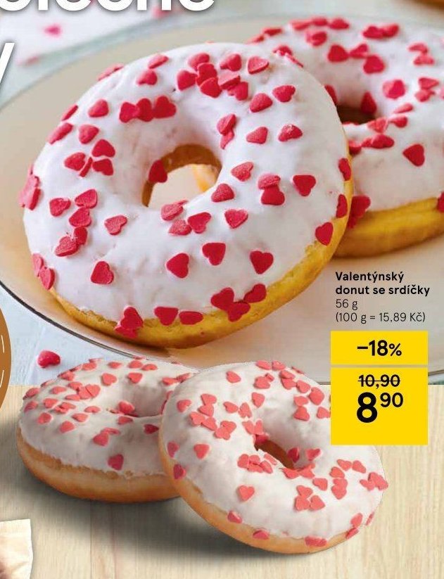 Valentýnský donut se srdíčky