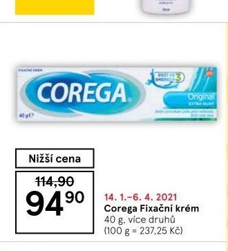 Corega Fixační krém