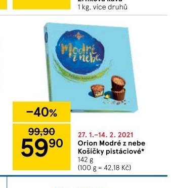 Orion Modré z nebe Košíčky pistáciové