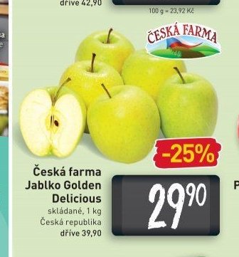 Česká farma Jablko Golden Delicious