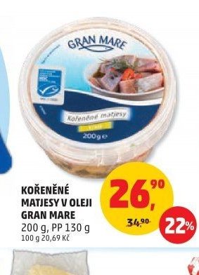 KOŘENĚNÉ MATJESY V OLEJI GRAN MARE 200 g