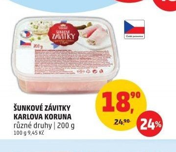 ŠUNKOVÉ ZÁVITKY KARLOVA KORUNA 200 g