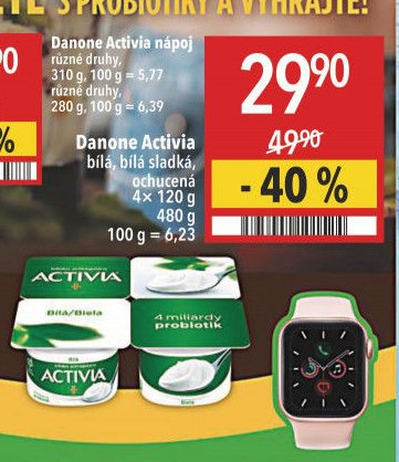 Danone Activia bílá, bílá sladká, ochucená
