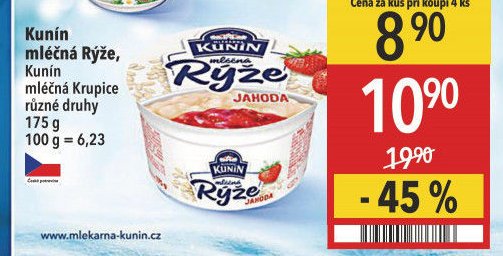 Kunín mléčná Rýže, Kunín mléčná Krupice