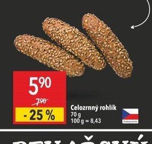 Celozrnný rohlík