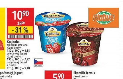 Krajanka zakysaná smetana, smetanový jogurt, nadýchaný dezert
