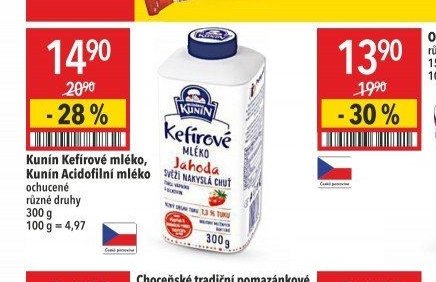 Kunín Kefírové mléko, Kunín Acidofilní mléko