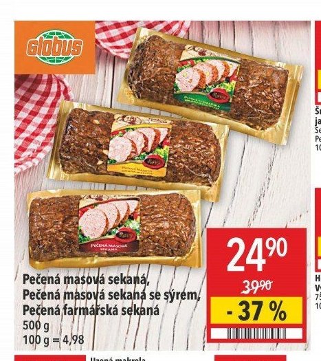 Pečená masová sekaná, Pečená masová sekaná se sýrem, Pečená farmářská sekaná