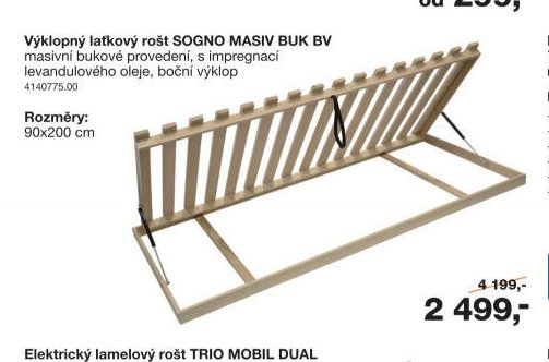 Výklopný laťkový rošt SOGNO MASIV BUK BV - Sconto nábytek akcniletaky.com
