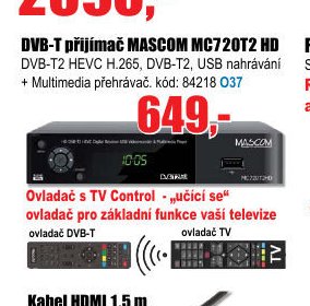 DVB-T přijímač MASCOM MC720T2 HD