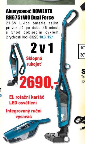 Akuvysavač ROWENTA RH6751W0 Dual Force