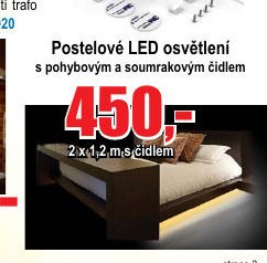 Postelové LED osvětlení s pohybovým a soumrakovým čidlem