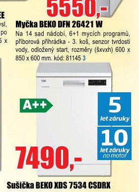 Myčka BEKO DFN 26421 W