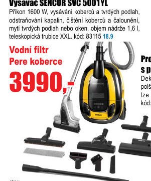 Vysavač SENCOR SVC 5001YL
