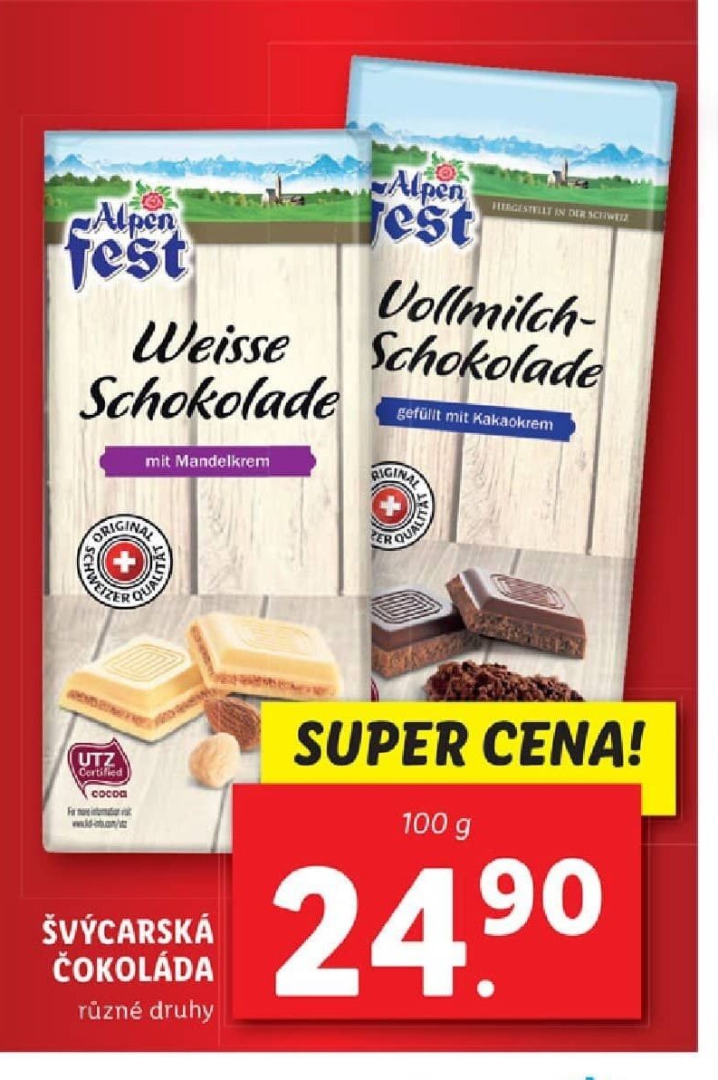 Švýcarská čokoláda Alpen Fest