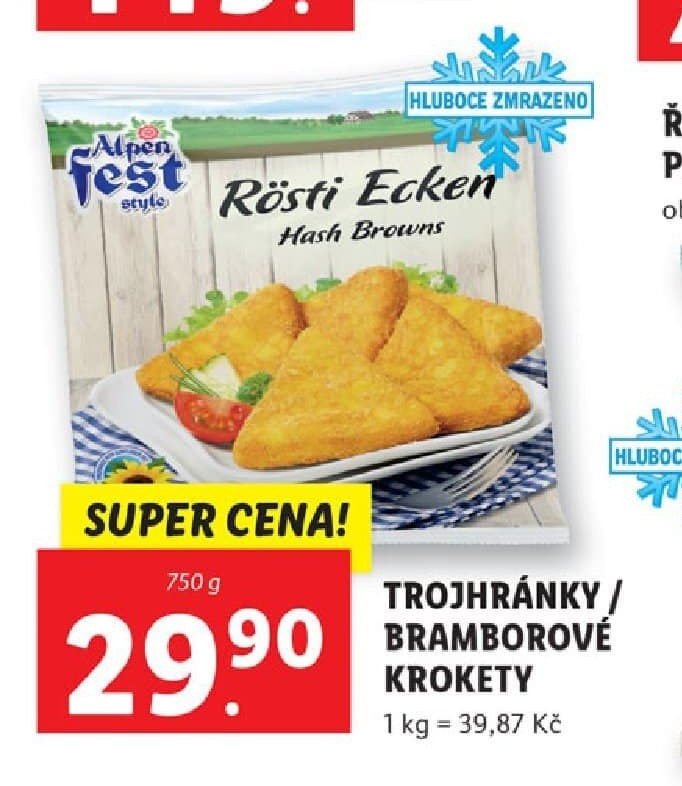Trojhránky / bramborové krokety