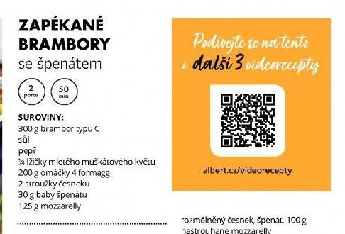 Zapékané brambory se špenátem