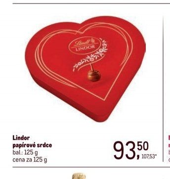 Lindor papírové srdce