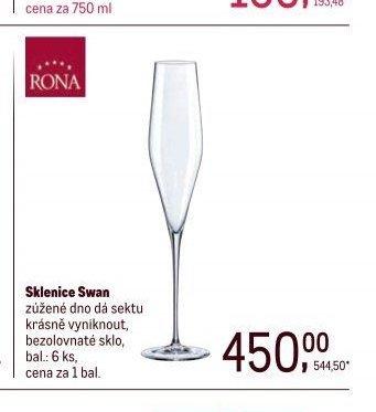 Sklenice Swan zúžené dno dá sektu