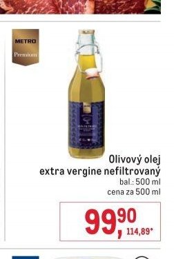Olivový olej extra vergine nefiltrovaný
