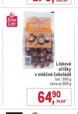 Lískové oříšky v mléčné čokoládě