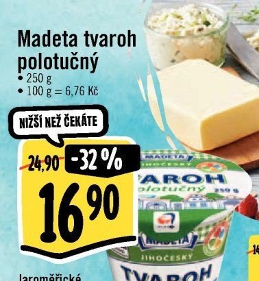 Madeta tvaroh polotučný